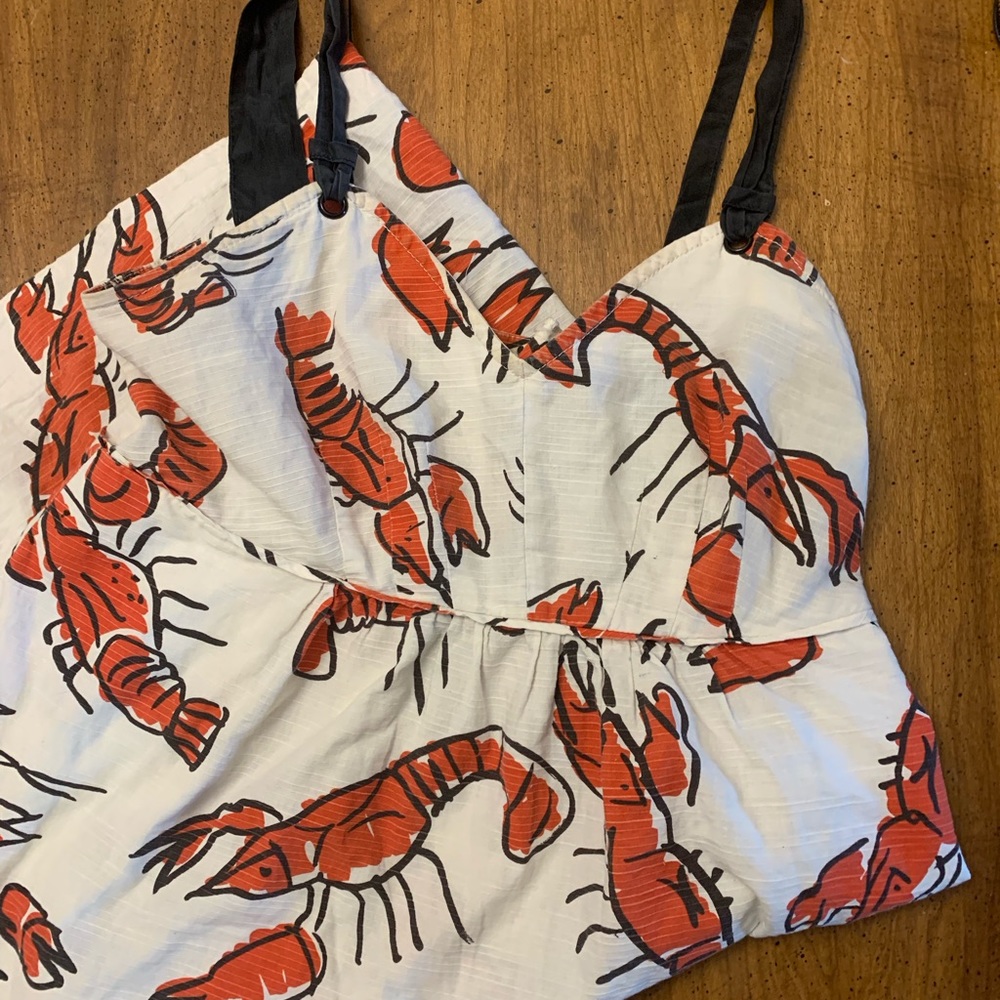 Cute twee 2010s nautical lobster print dress